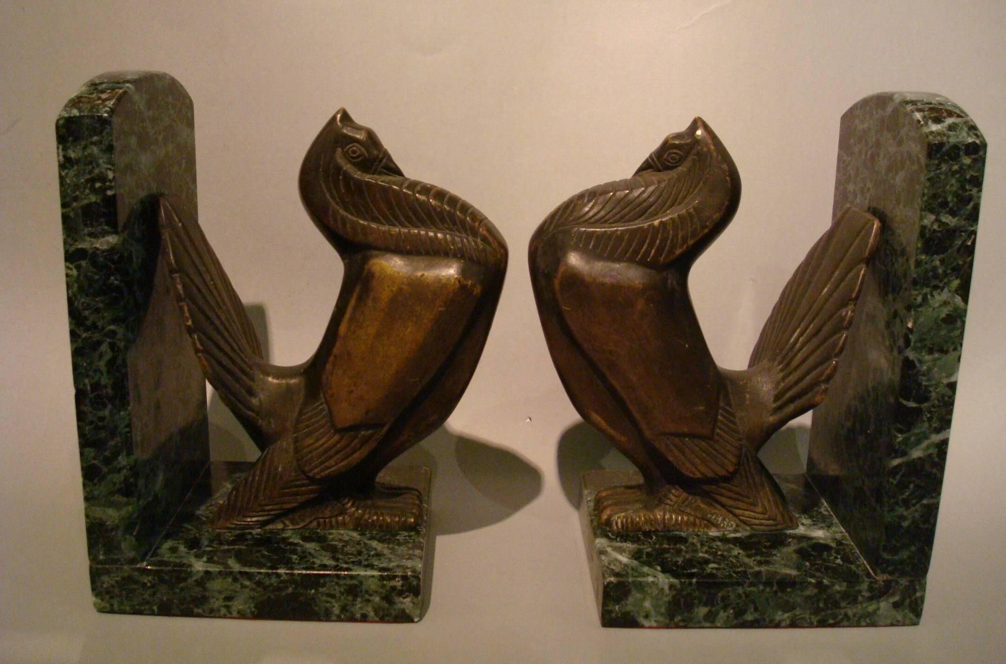 Art Deco Turkey Bronze Bookends Signed Irenee Rochard For Sale 3