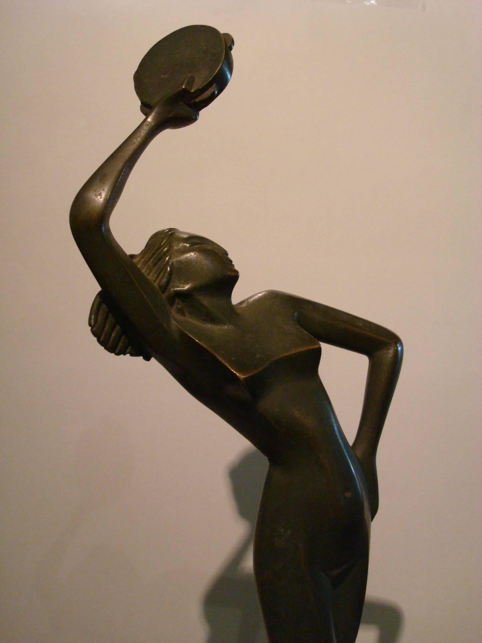Art déco Sculpture en bronze Art Déco - Femme nue dansante - Italie en vente