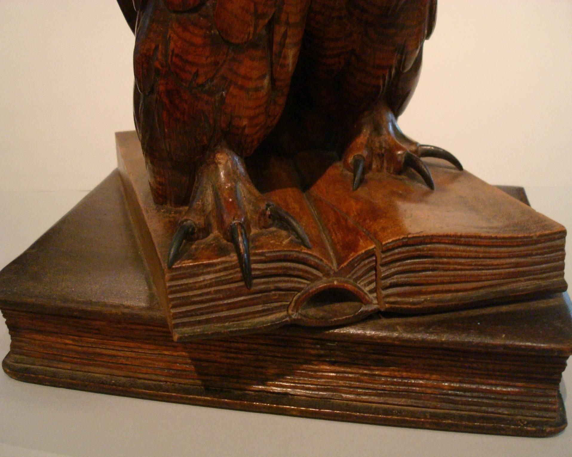 wood carved owls