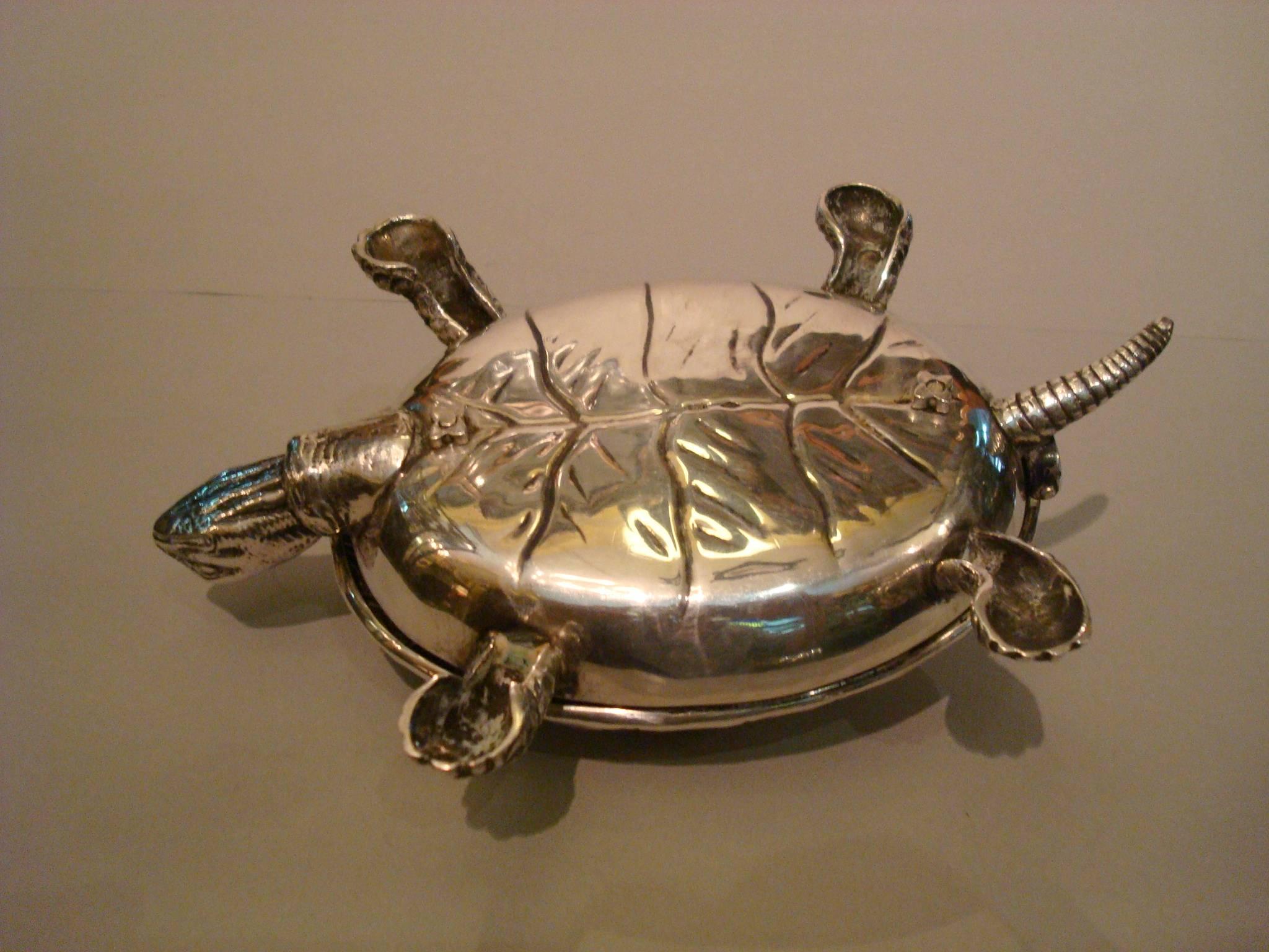 Tortoise Sculpture Silver Table Bell In Good Condition In Buenos Aires, Olivos