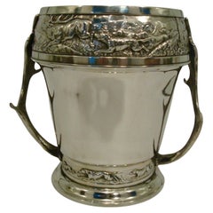 WMF Champagne / Wine Cooler with a Hunting scene, Wild Elk Ornament Handles
