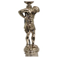 Thomas Messenger and Sons 'Atlas' Sculpture Bronze Lamp Base, England circa 1835