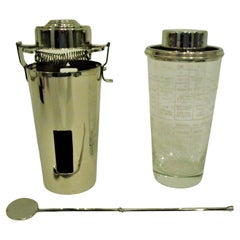 Art déco Recettes espagnoles Shaker à cocktail le Barman, France, années 1920