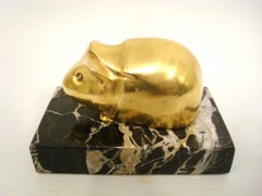 Art Deco Edouard Marcel Sandoz Guinea Pig Cochon d'Inde Bronze Paperweight 1919