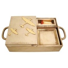 Set per fumatori di sigari e sigarette "Spitfire Airplane" di Asprey London. Anni '40