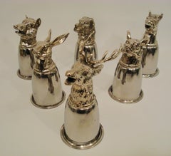 Sei bicchieri "Stirrup" placcati argento di Gucci, anni '70