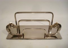 Vintage Hermes Paris Desk Letter / Papers Rack Holder, Equestrian / Horses