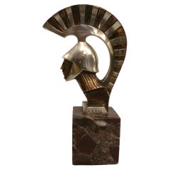 Art Deco Roman Warrior Car Mascot, Hood Ornament by Darel, ca. 1920s