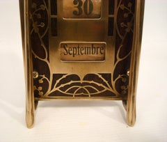 Erhard & Sohne - German Arts & Crafts Mahogany & Brass Desk Calendar c1905