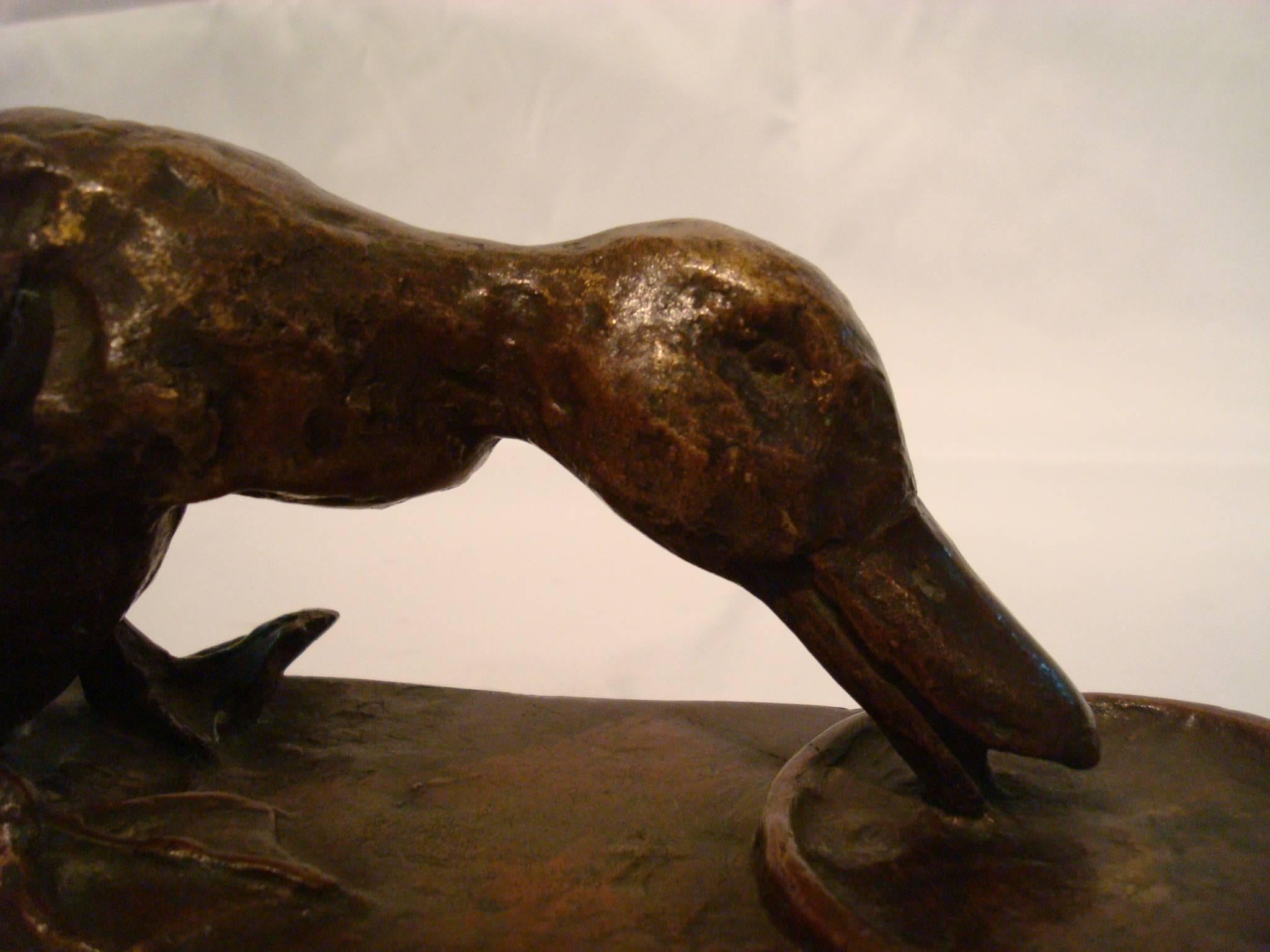 Art Deco Rare Edith B. Parsons Little Ducks Bronze Figural Bookends, American