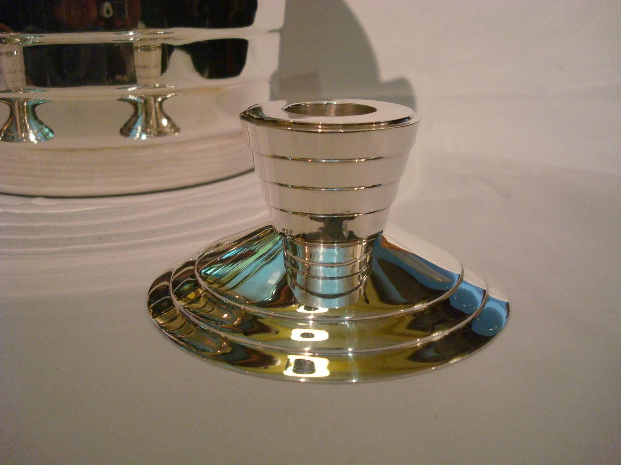 20th Century Christofle Mid Century Design Candelabra Candle Holder, France, 1970´s For Sale