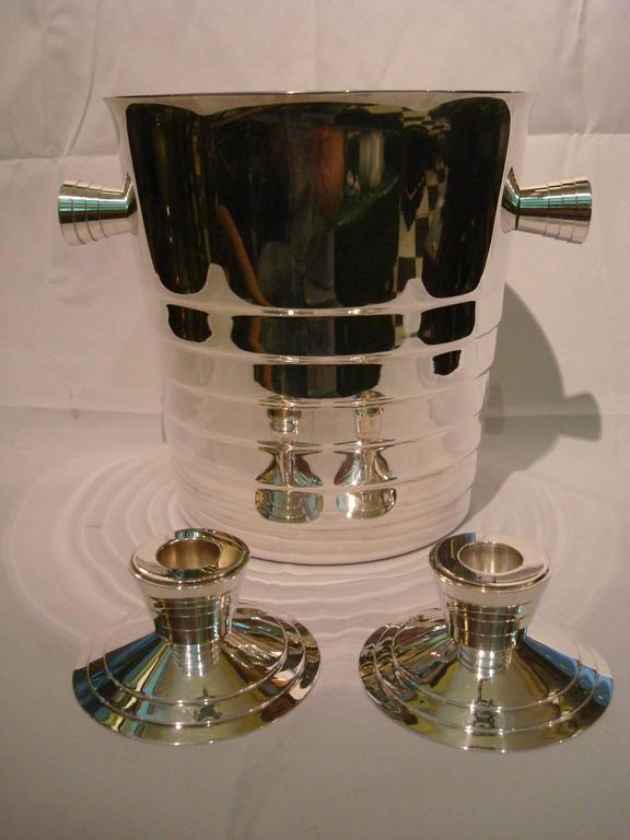 Christofle Art Deco Design Champagne, Wine Cooler, France, 1980s For