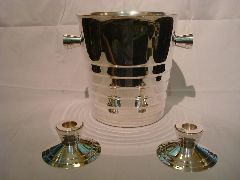 Christofle Art Deco Design Champagne, Wine Cooler, France, 1980s For
