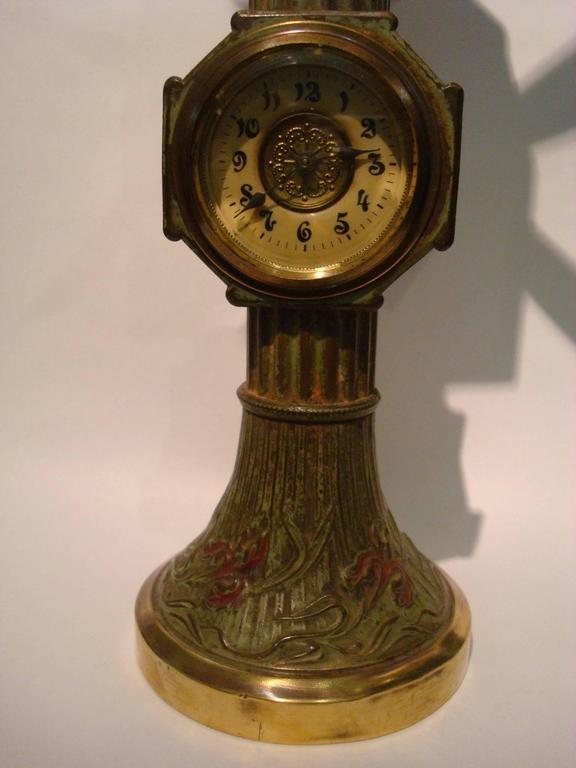 Zephyr Clockwork Fan and Desk Clock Antique Vintage Technology, France