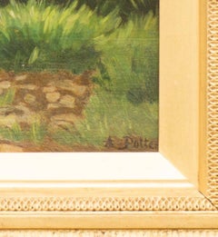 Italian River Landscape by Adolphe Potter