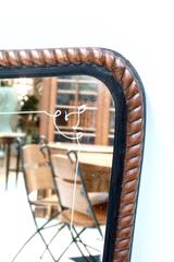 Italian 20th Century Etched Mirror with Rope Twist Frame