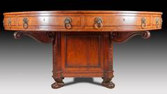 Rare and Large-Scale Regency Period Revolving Library Table