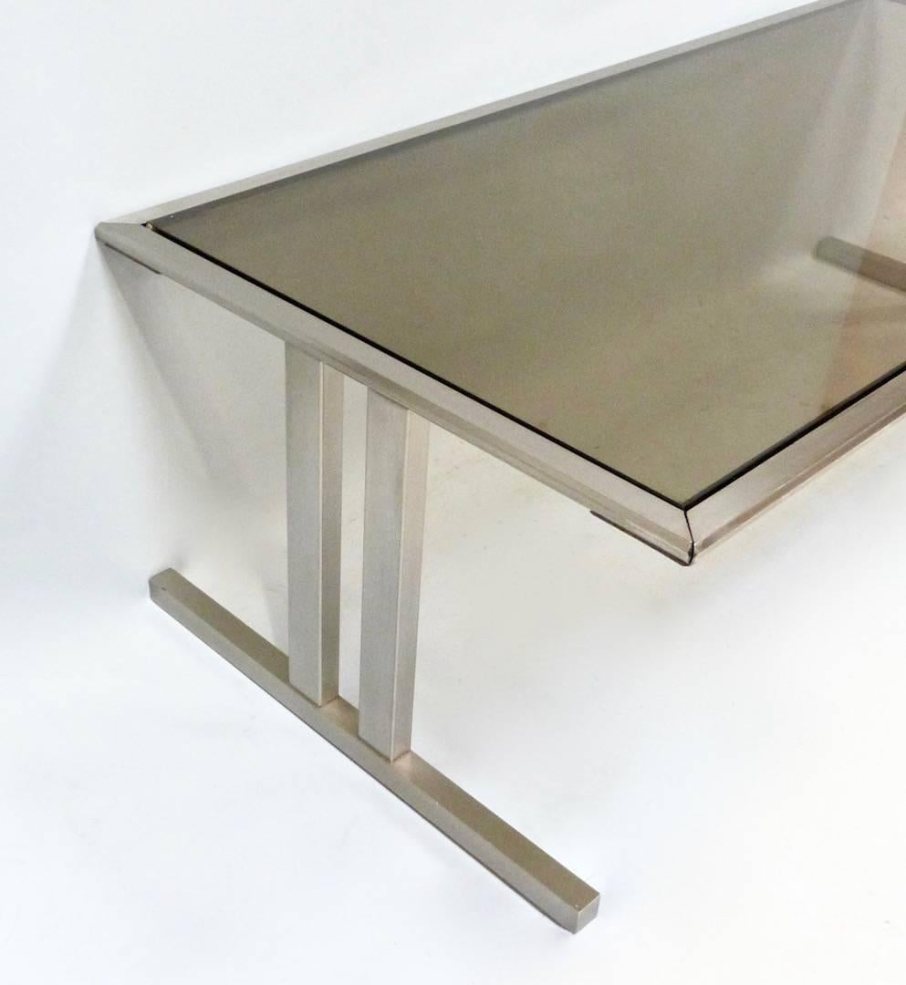 Mid-Century Modern Set of Three French Steel Tables For Sale