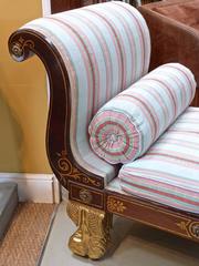 Regency Rosewood and Gilded Chaise Longue