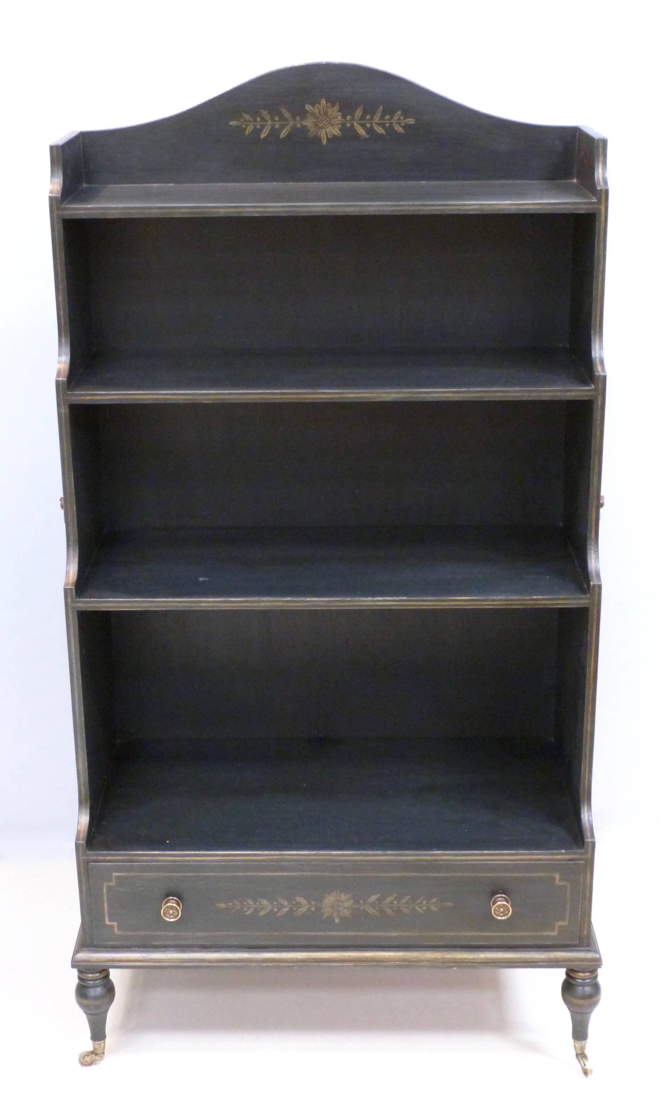George III Pair of Contemporary Waterfall Bookcases For Sale