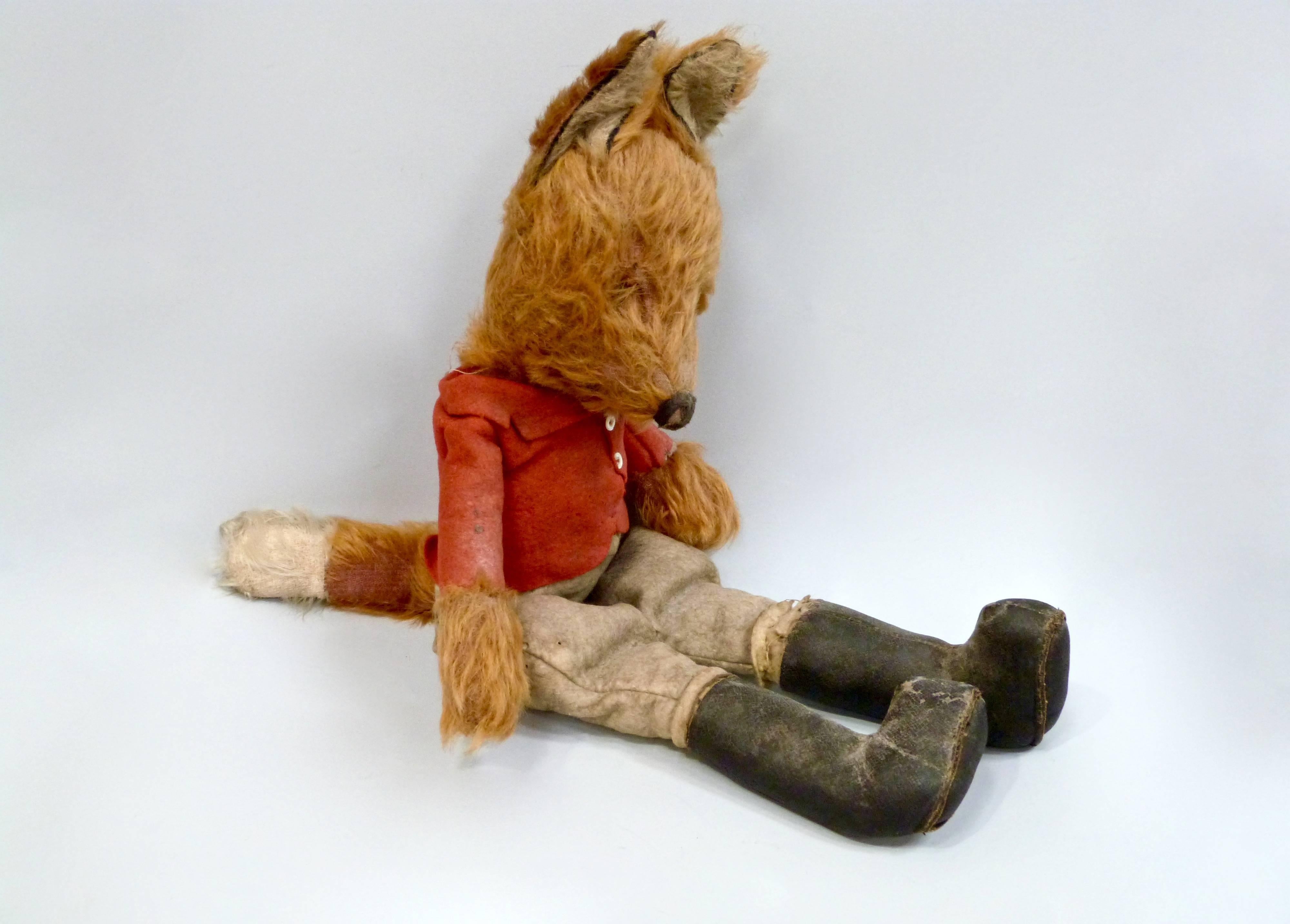 A 20th century stuffed fox toy, circa 1940.