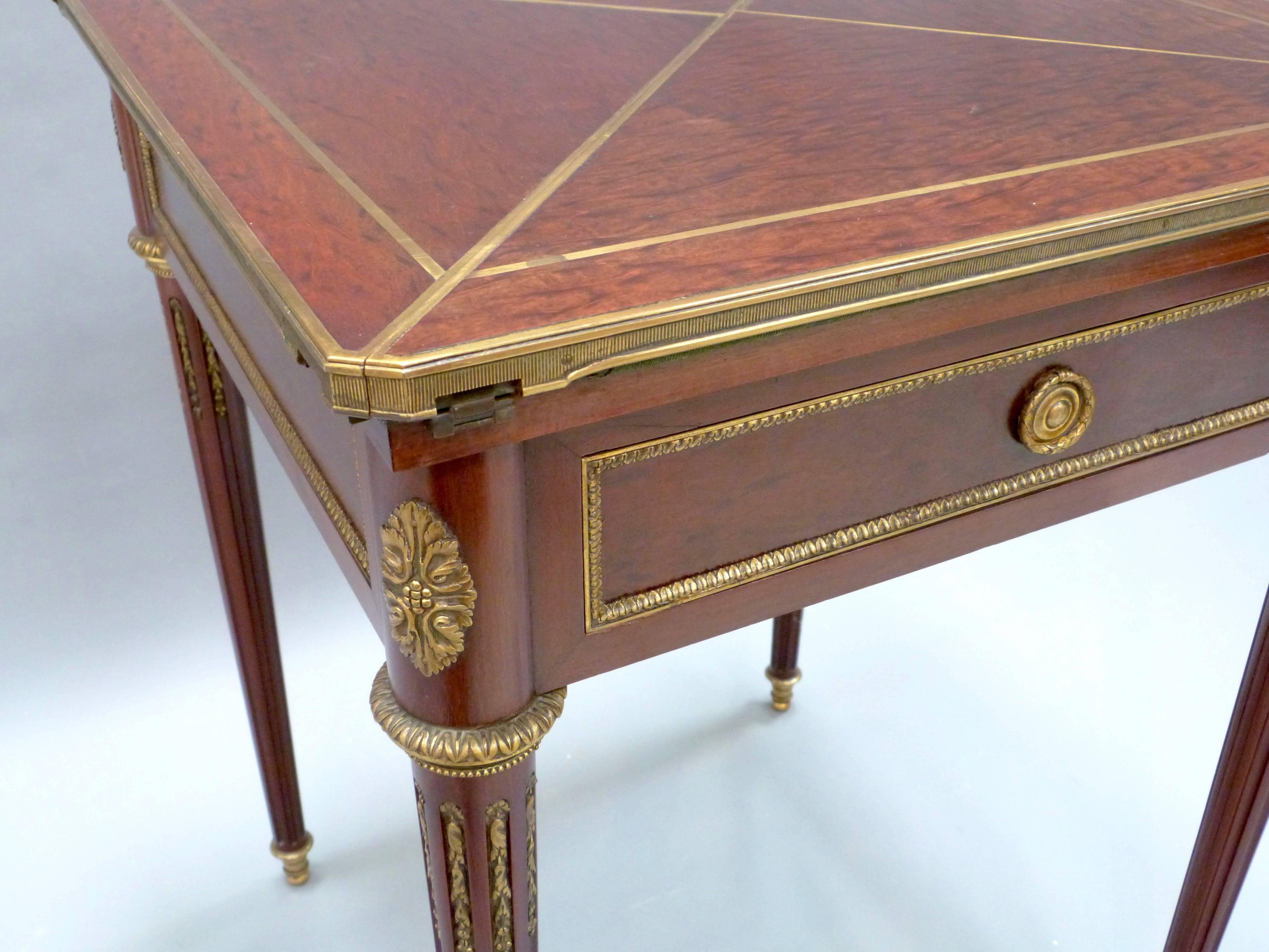 Late 19th Century French Louis XVI Style Envelope Card Table For Sale