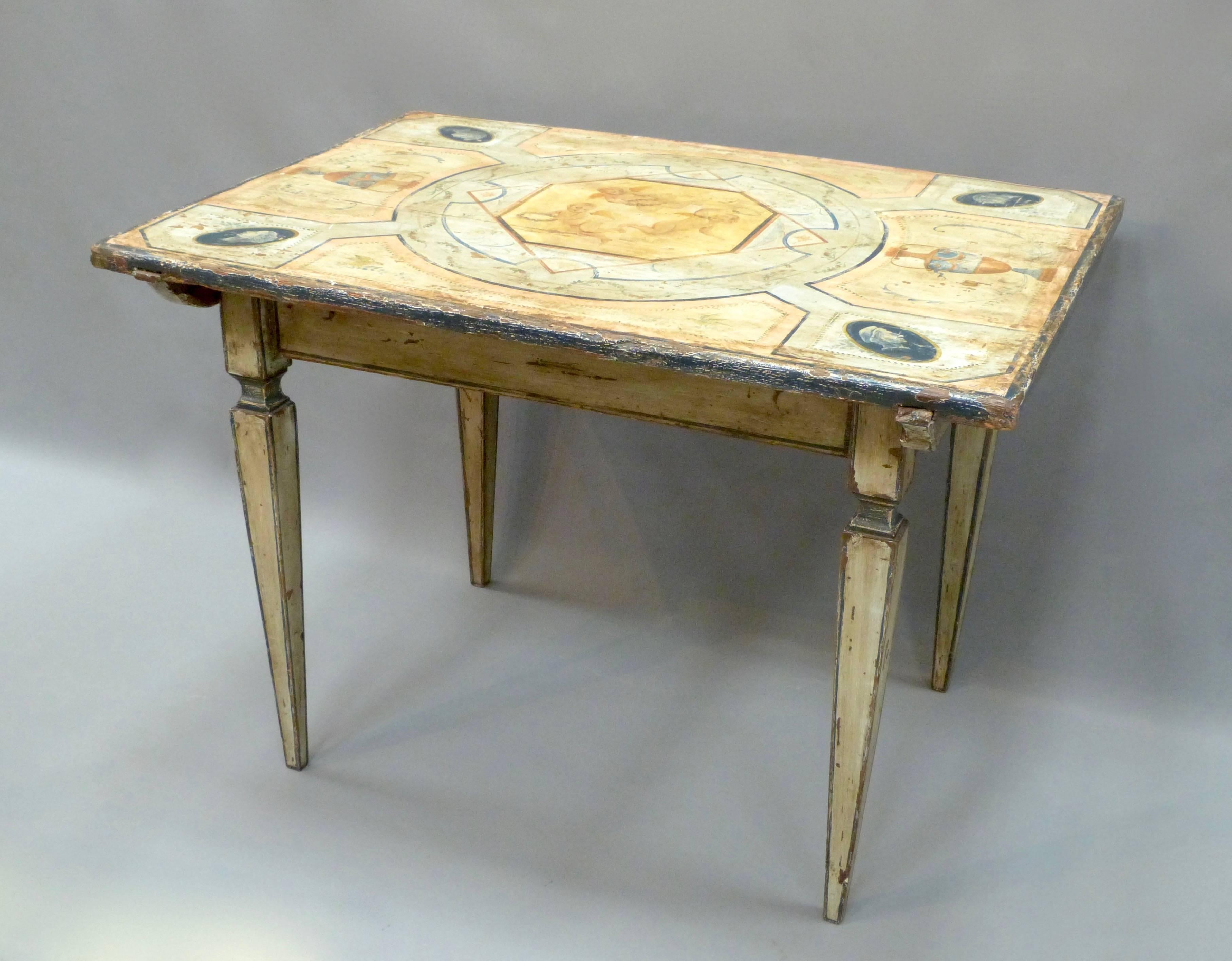 Neoclassical 18th Century Venetian Painted Table For Sale
