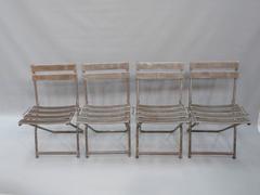 Set of Eight French Folding Steel Chairs