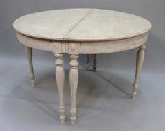 19th Century Swedish Painted Dining Table with Three Leaves