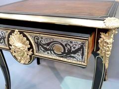 Outstanding Ebony, Gilt Bronze and Pewter Writing Table