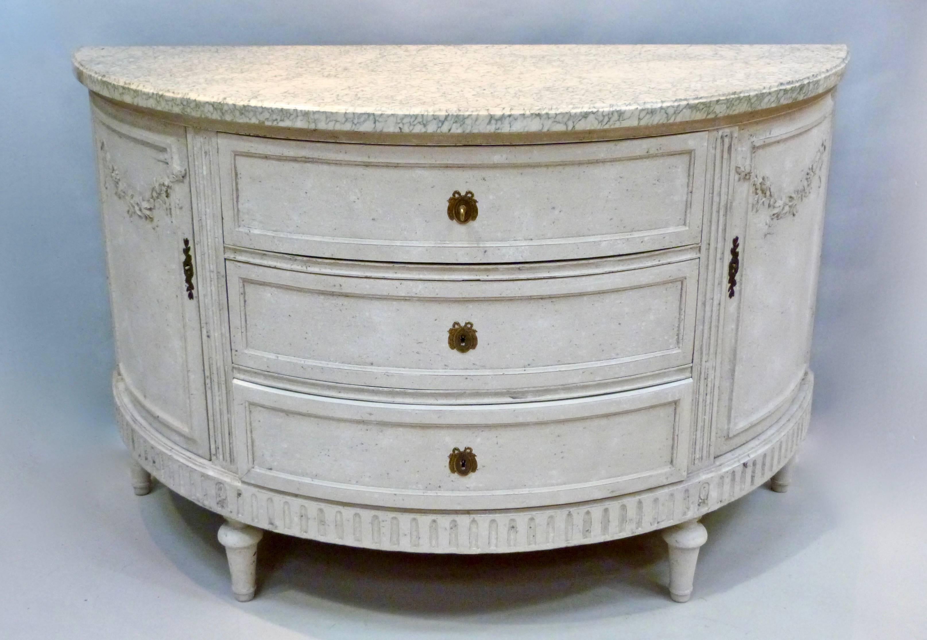 Early 20th Century Decorative French Painted Commode, Cupboard For Sale