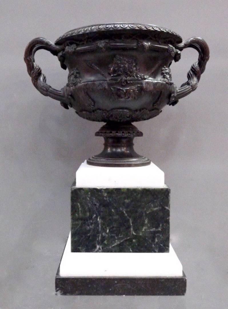 Cast Bronze Reduction of the Warwick Vase For Sale