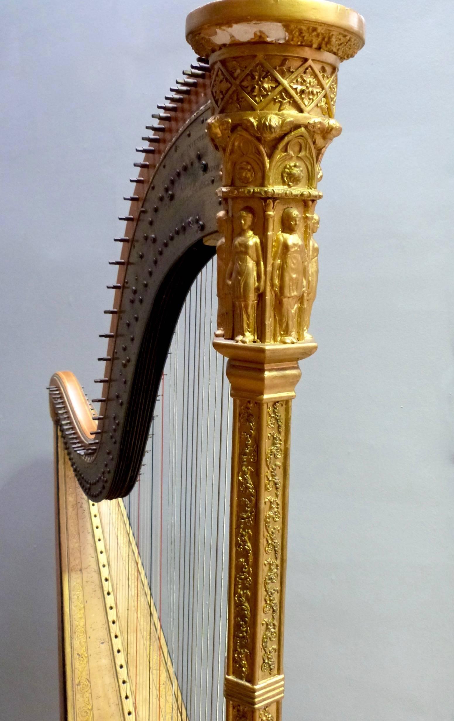 19th Century Gilt Harp by Johann Andreas Stumpff 1