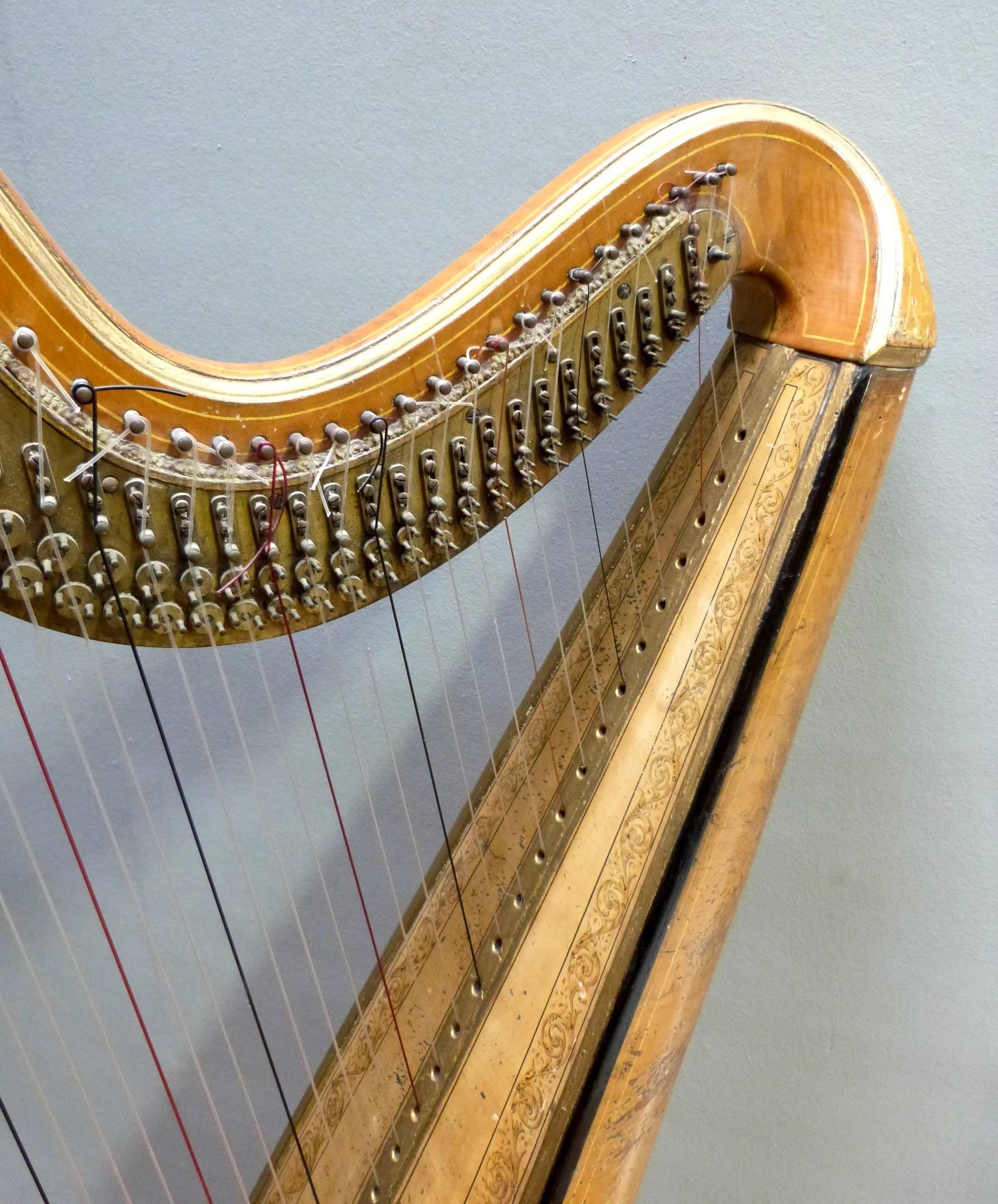 19th Century Gilt Harp by Johann Andreas Stumpff 2