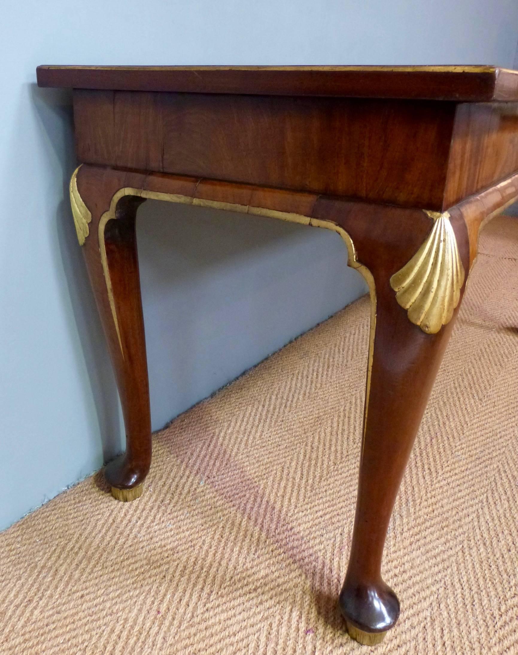 Mahogany George II Style Console Table with Parcel-Gilt Decoration For Sale