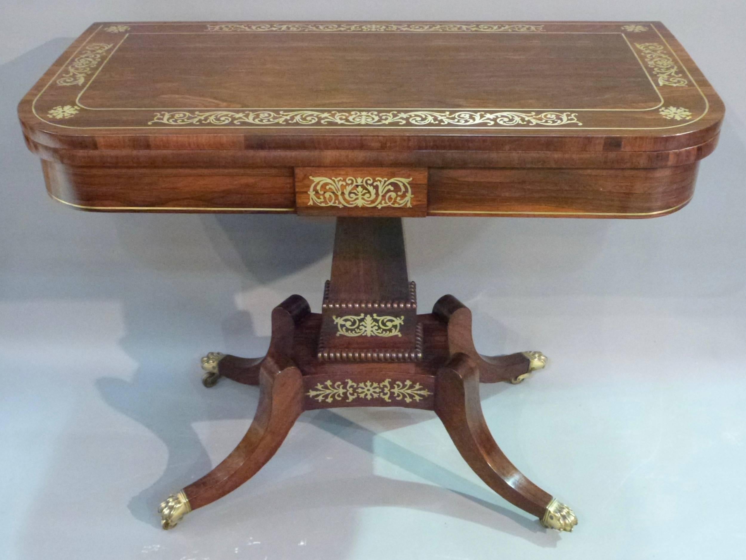 English Fine Pair Regency Card Tables