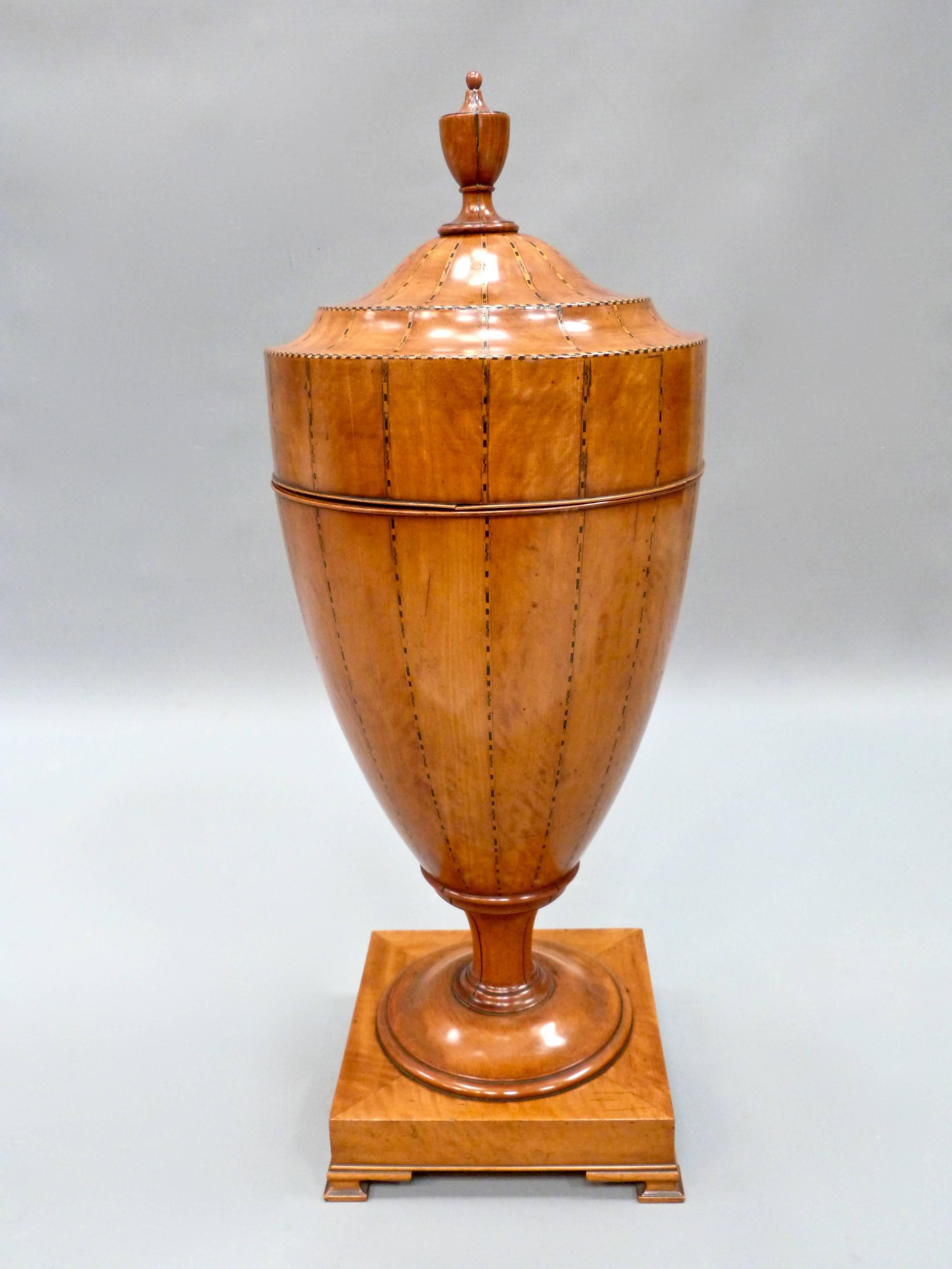 Late 19th Century Satinwood Cutlery Urn 1