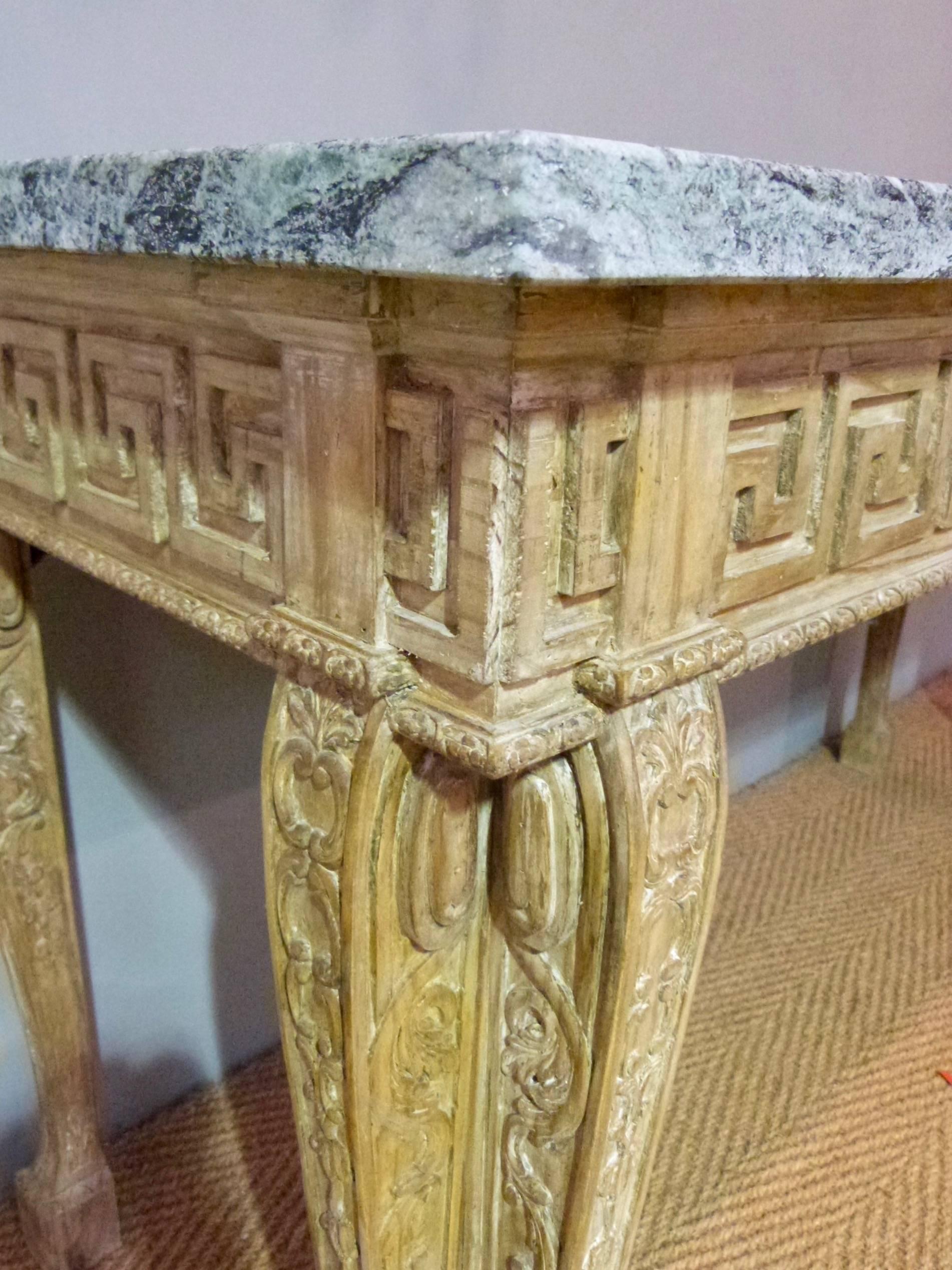 English Pair of Carved Pine Console Tables For Sale
