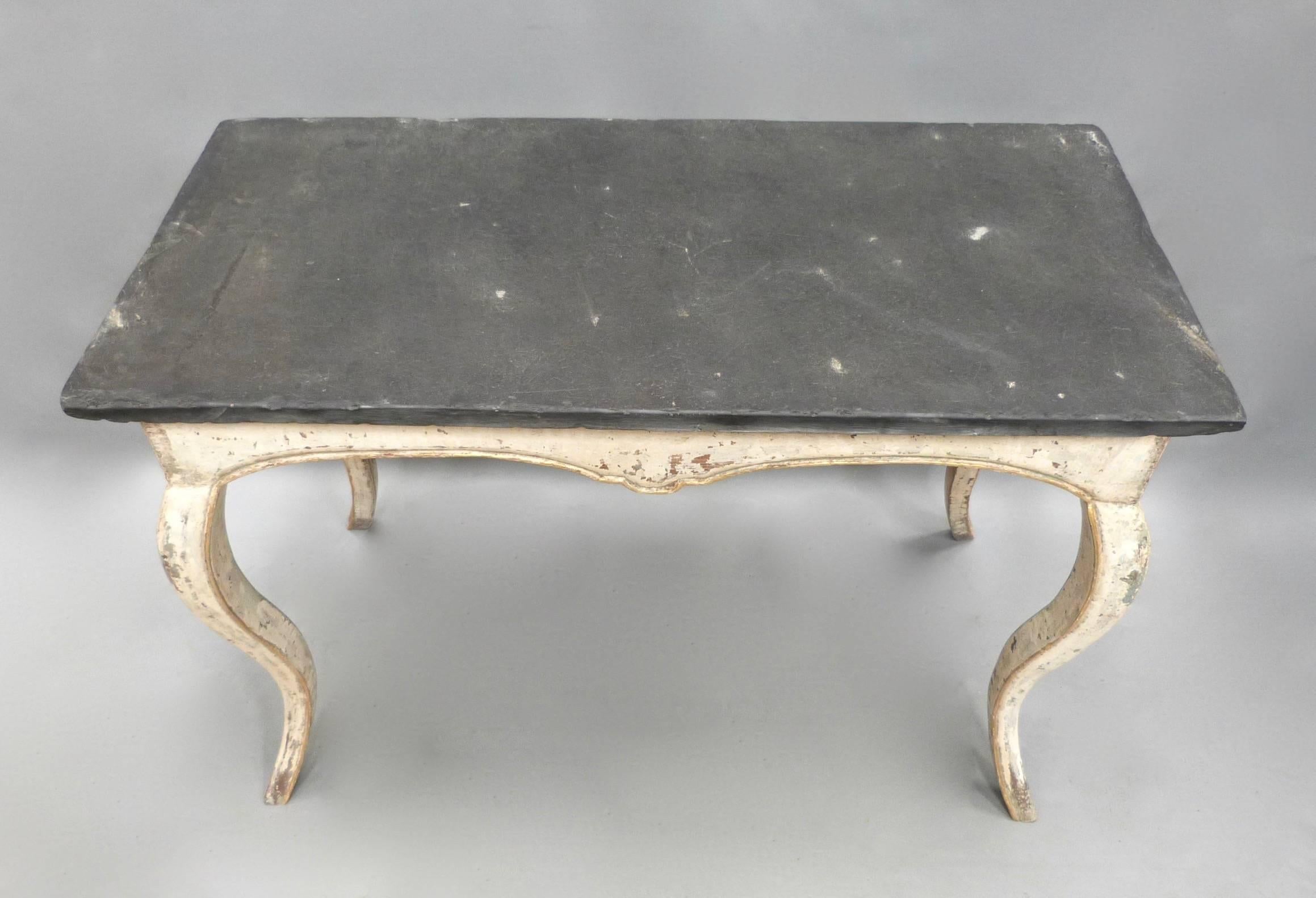 Pair of French Late 19th Century Tables with Slate Tops For Sale 2