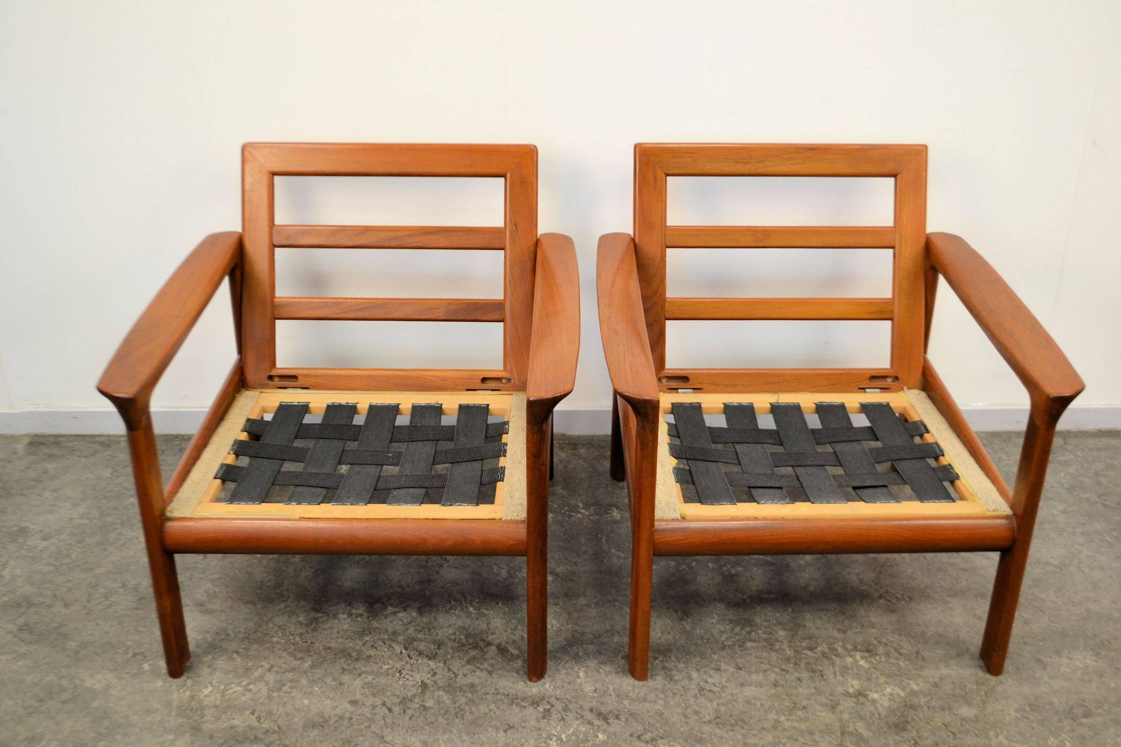 Teak Danish Modern Easy Chairs by Sven Ellekaer For Sale