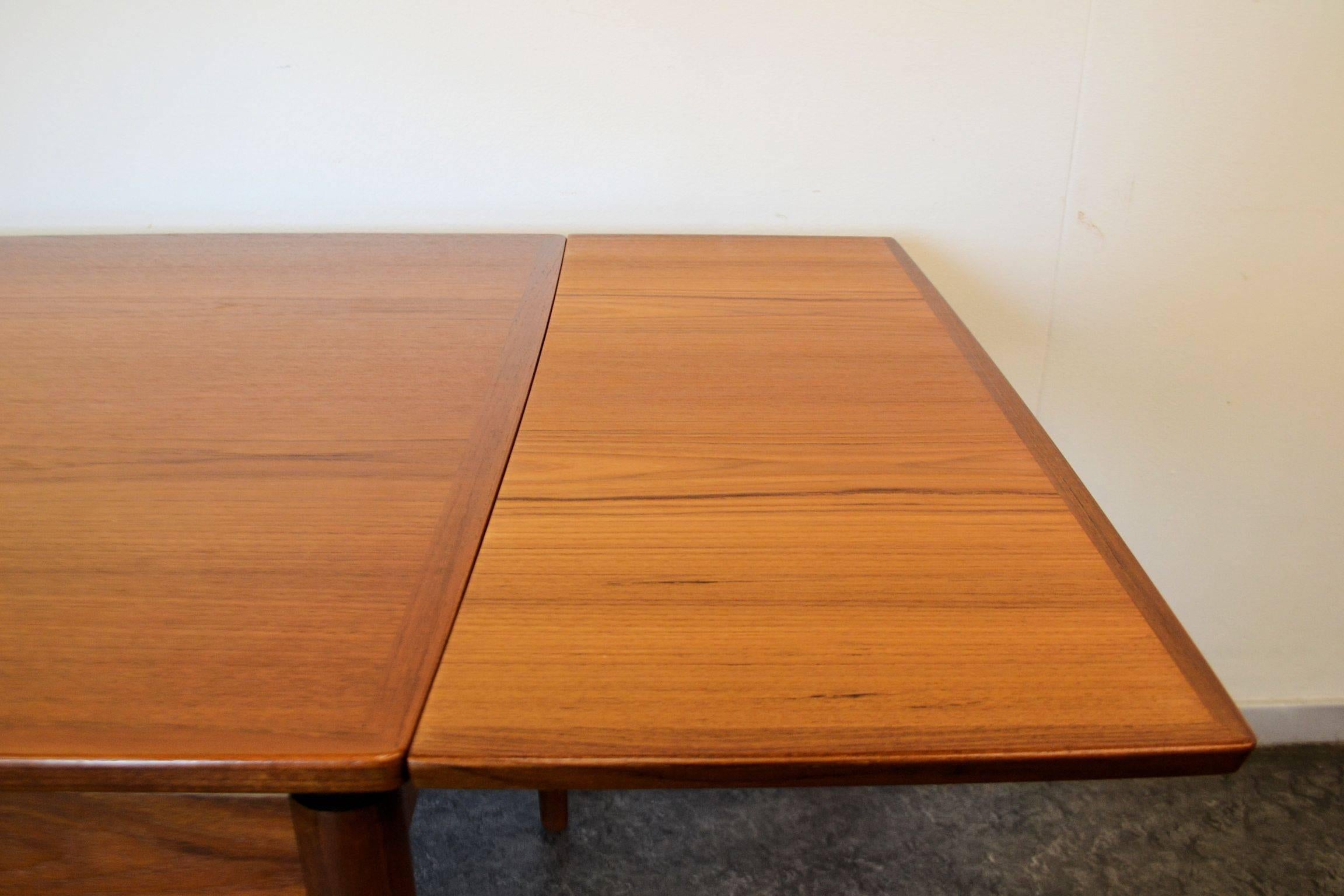 Danish Poul Hundevad Teak Card Table with Extension Leaves