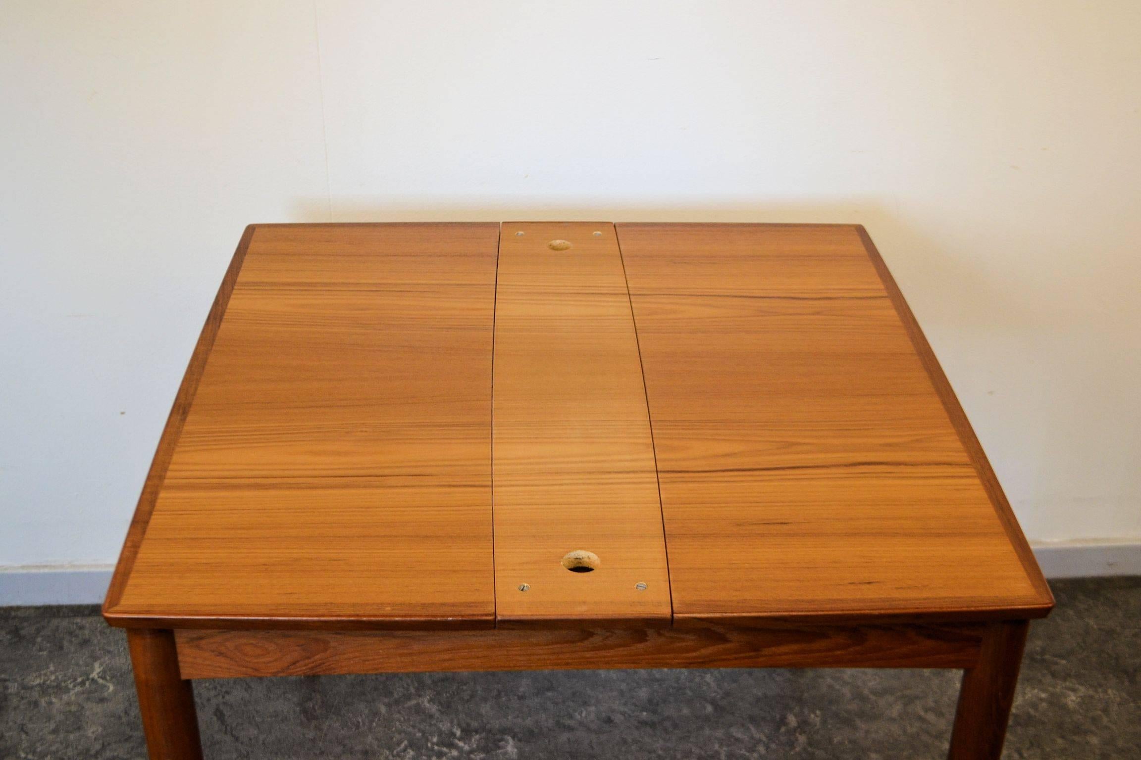 Poul Hundevad Teak Card Table with Extension Leaves 1