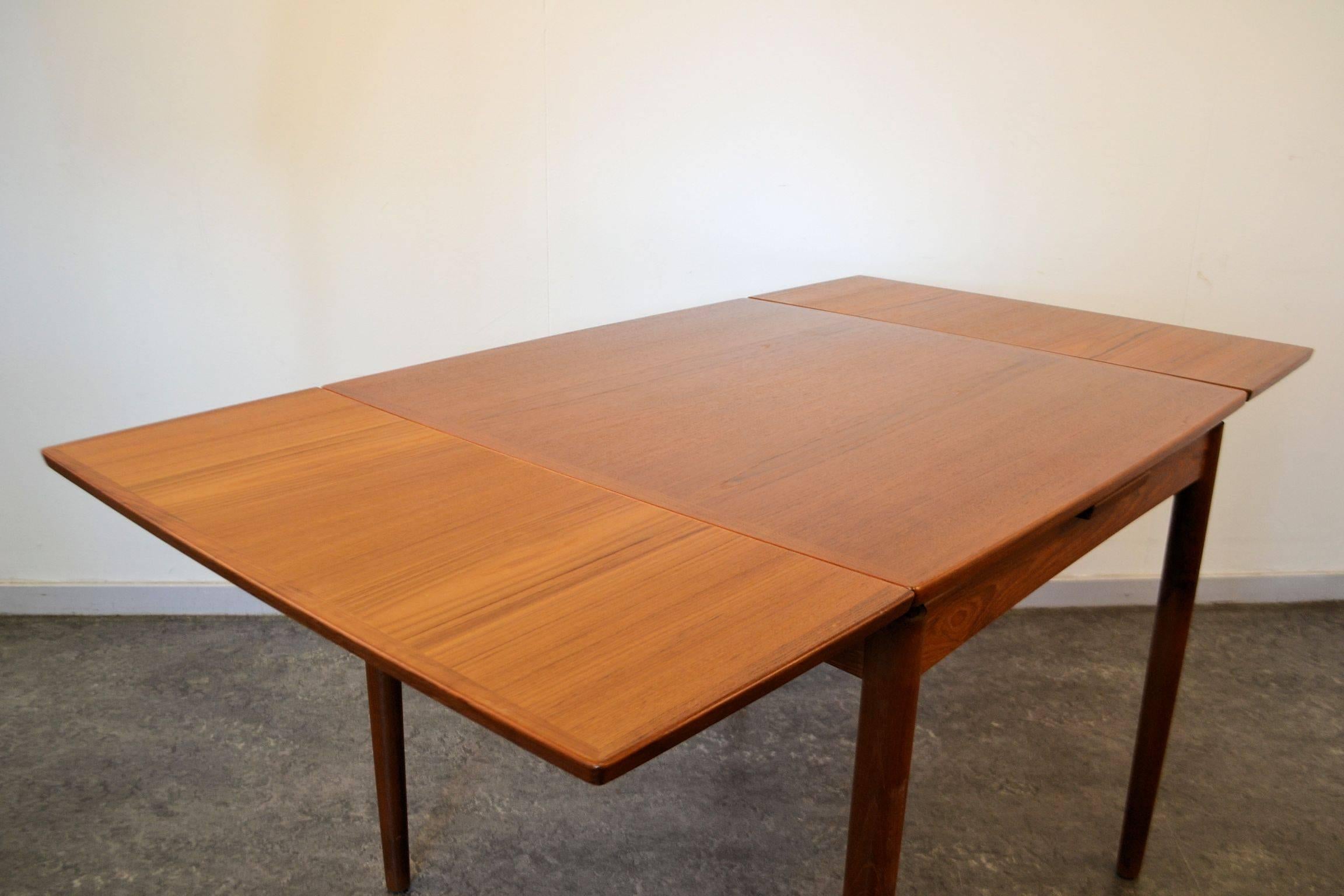 Poul Hundevad Teak Card Table with Extension Leaves 2