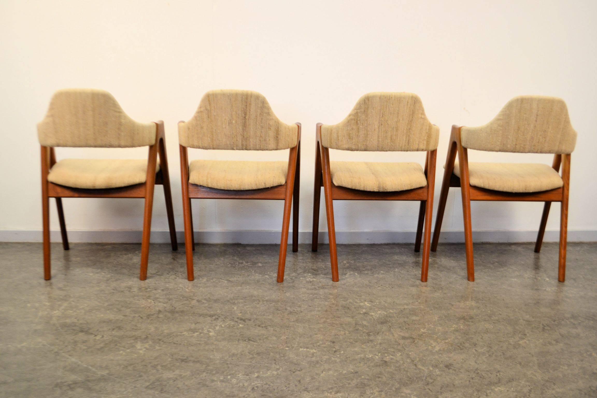 Mid-Century Modern Kai Kristiansen Compass Dining Chairs, Set of Four