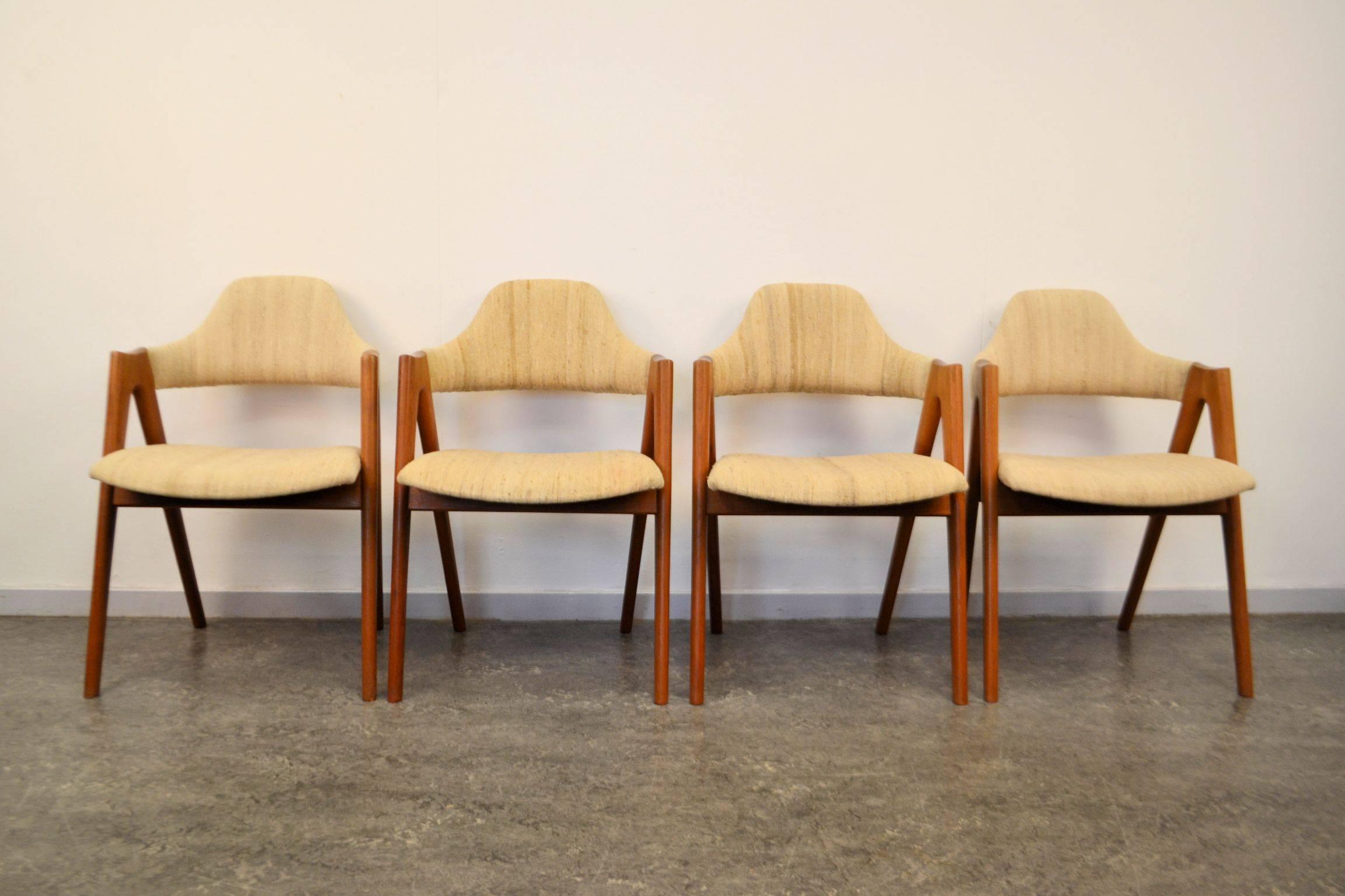 Danish Kai Kristiansen Compass Dining Chairs, Set of Four