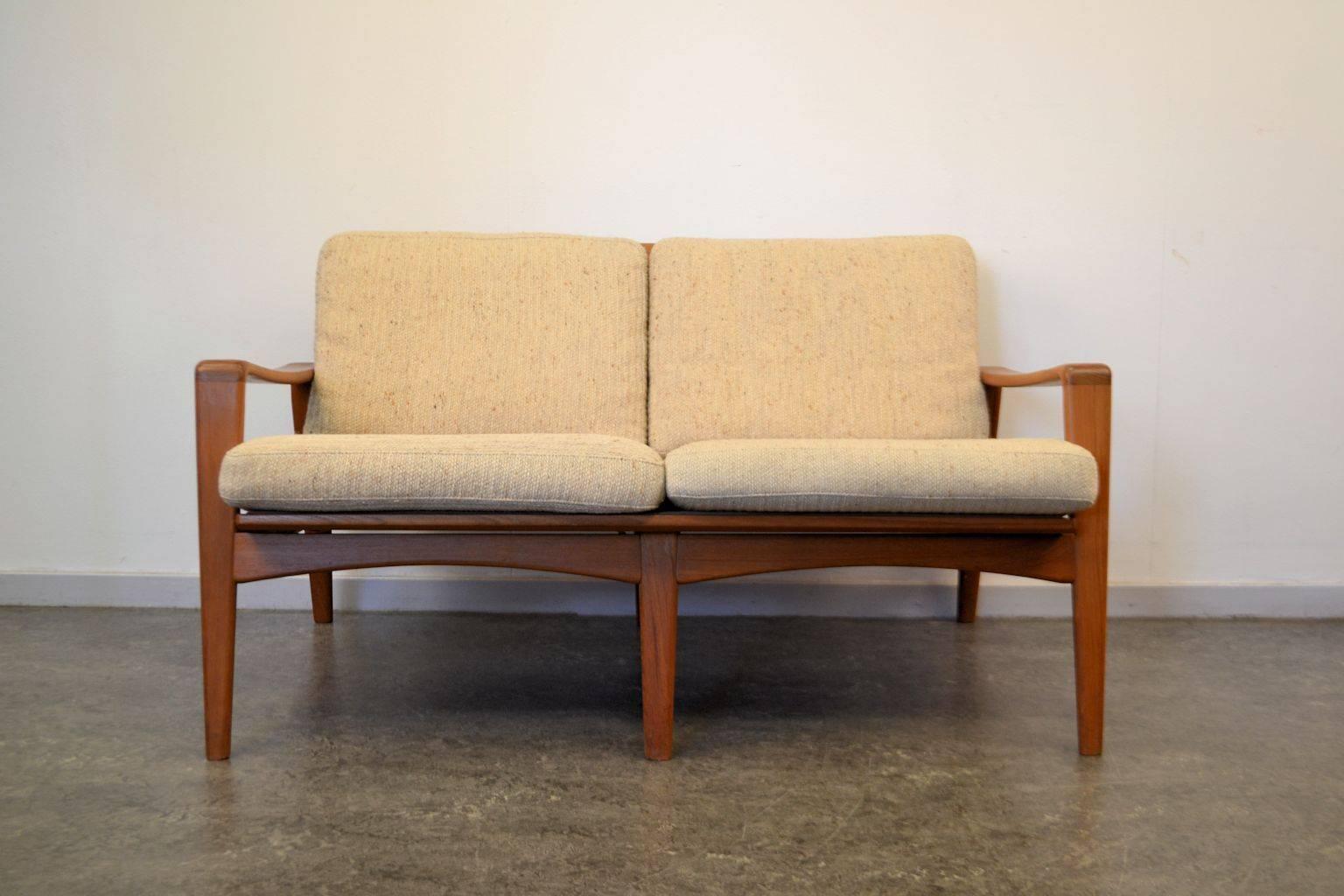 20th Century Arne Wahl Iversen Two-Seating Teak Sofa For Sale
