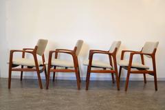 Erik Kirkegaard Teak Armrest Chairs, Set of Four