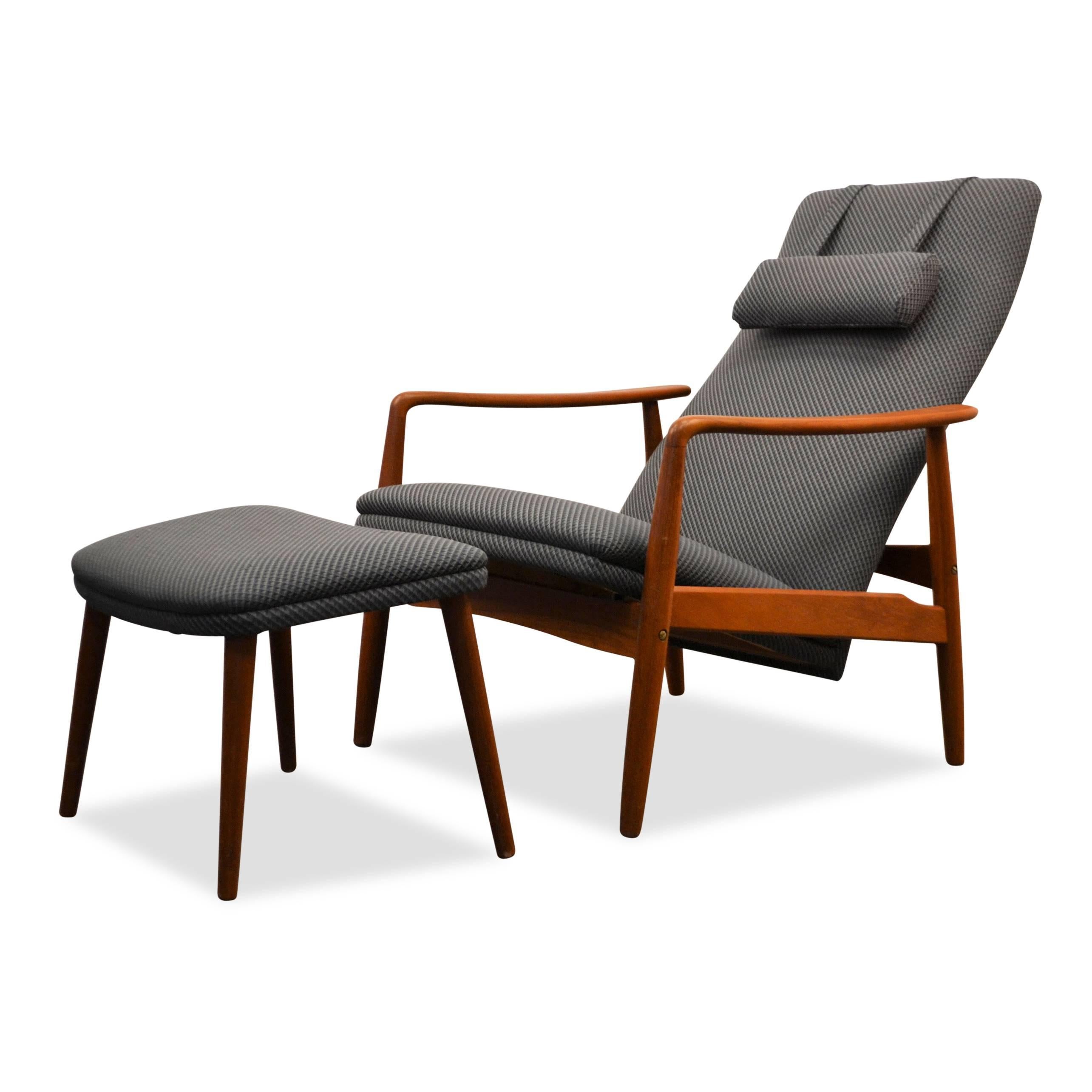 Danish Søren Ladefoged Teak Easy Chair and Ottoman For Sale