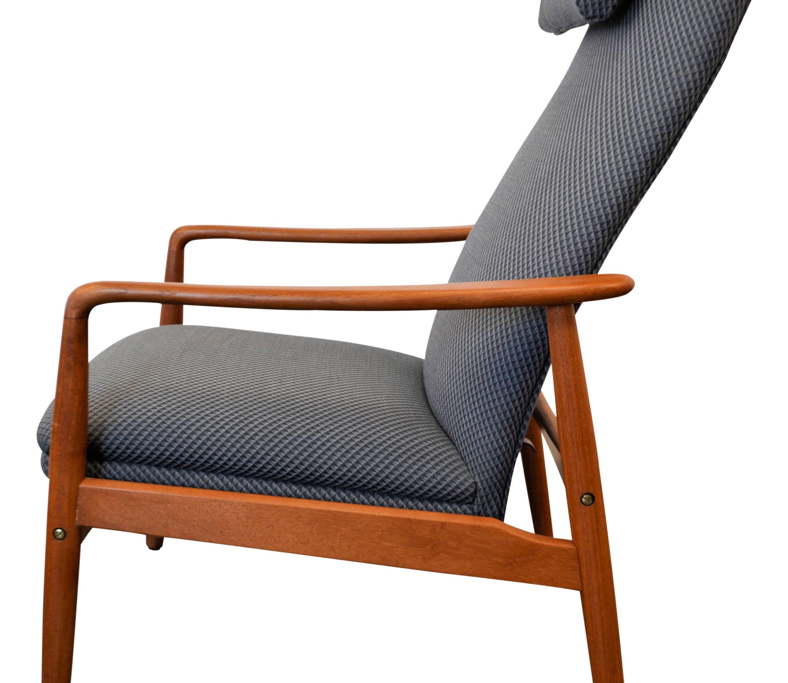 Fabric Søren Ladefoged Teak Easy Chair and Ottoman For Sale