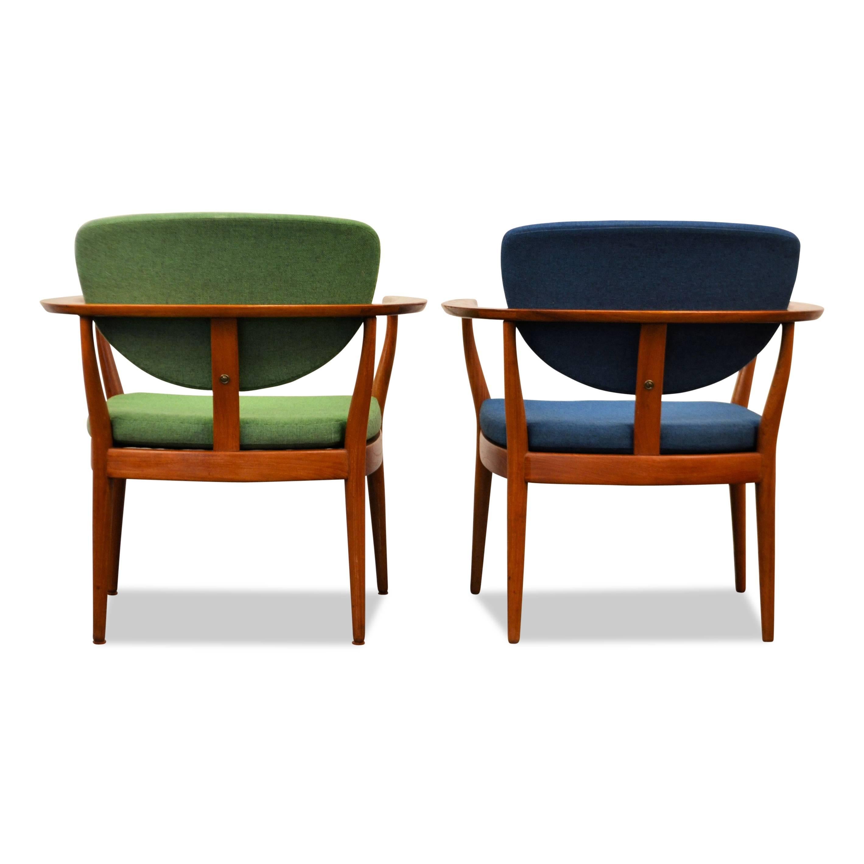 Mid-20th Century Mid-Century Modern Danish Design Teak Armrest Chairs, Set of Two For Sale